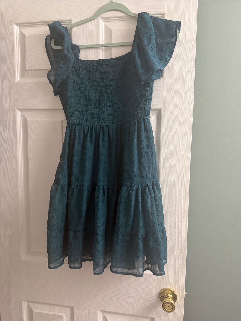 Rewind Teal Ruffled Tiered Sundress